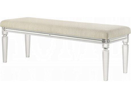 Acme Furniture Tarian Pearl White Upholstered Accent Bench
