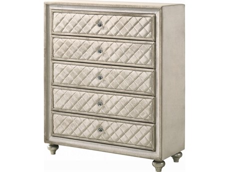 Acme Furniture Lucienne Beige Velvet Rubberwood Accent Chest