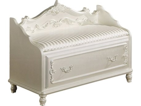 Acme Furniture Pearl White Upholstered Accent Bench