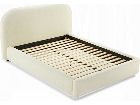 Acme Furniture Arden Beige Boucle Plywood Upholstered Queen Platform Bed