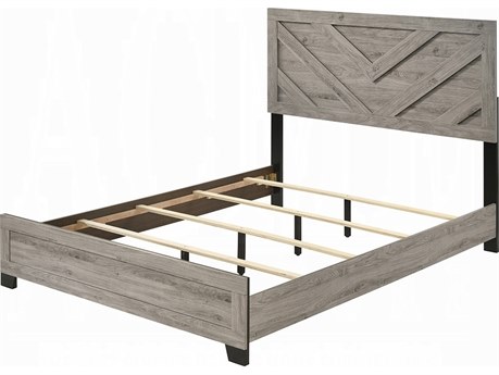 Acme Furniture Mari Light Gray Rubberwood Wood Queen Panel Bed