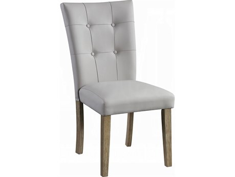 Acme Furniture Charnell Gray Faux Leather Armless Dining Chair Set of 2
