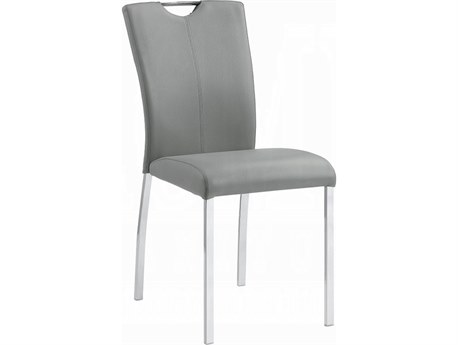 Acme Furniture Pagan Gray Faux Leather Armless Dining Chair Set of 2