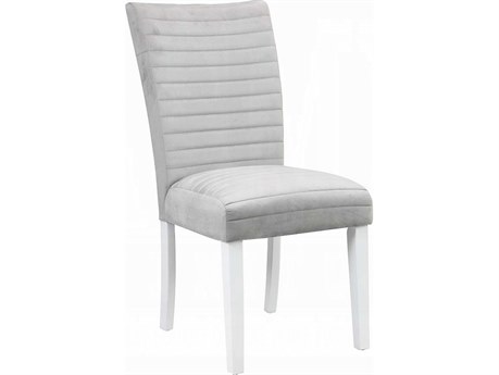 Acme Furniture Elizaveta Hardwood Gray Velvet Upholstered Armless Dining Chair Set of 2