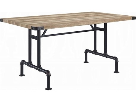 Acme Furniture Edina Rectangular Wood Oak Sandy Black Dining Table