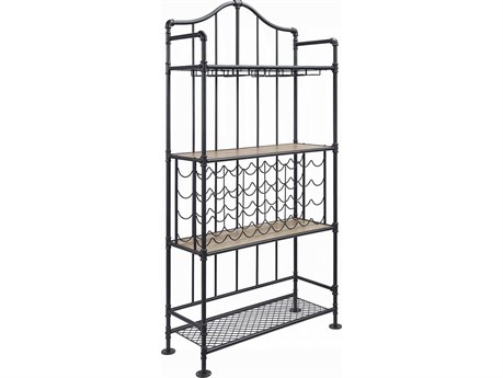 Acme Furniture Edina Oak Sandy Black Wine Rack