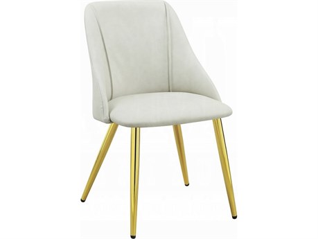 Acme Furniture Gaines Plywood White Faux Leather Armless Dining Chair Set of 2