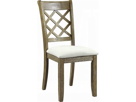 Acme Furniture Hardwood Brown Upholstered Armless Dining Chair Set of 2