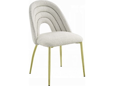 Acme Furniture Beige Upholstered Armless Dining Chair Set of 2
