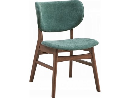 Acme Furniture Bevis Rubberwood Green Upholstered Armless Dining Chair Set of 2