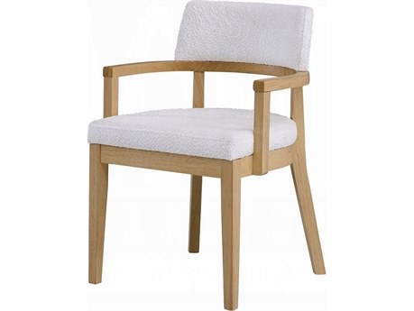 Acme Furniture Kasem Plywood Beige Upholstered Arm Dining Chair Set of 2