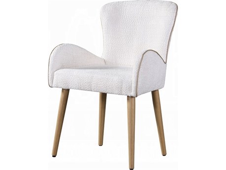 Acme Furniture Beige Upholstered Arm Dining Chair Set of 2