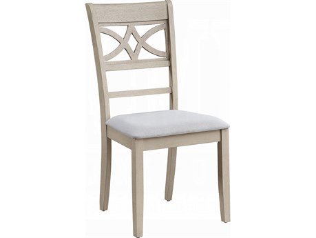 Acme Furniture Ferris Plywood Beige Upholstered Armless Dining Chair Set of 2