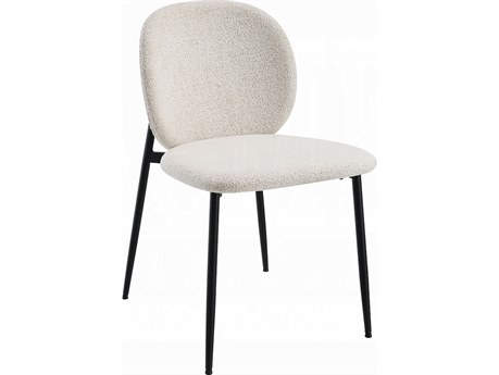 Acme Furniture Klaus Plywood White Upholstered Armless Dining Chair Set of 2