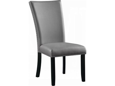 Acme Furniture Caralin Plywood Gray Faux Leather Armless Dining Chair Set of 2