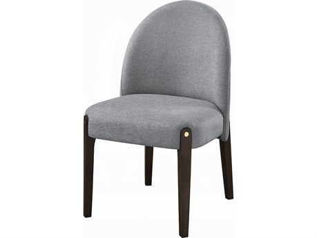 Acme Furniture Clayten Rubberwood Gray Upholstered Armless Dining Chair Set of 2