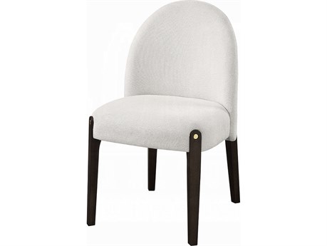 Acme Furniture Clayten Rubberwood Beige Upholstered Armless Dining Chair Set of 2
