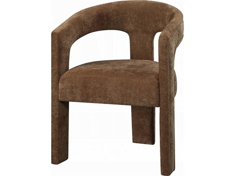 Acme Furniture Leonardo Plywood Brown Upholstered Arm Dining Chair Set of 2