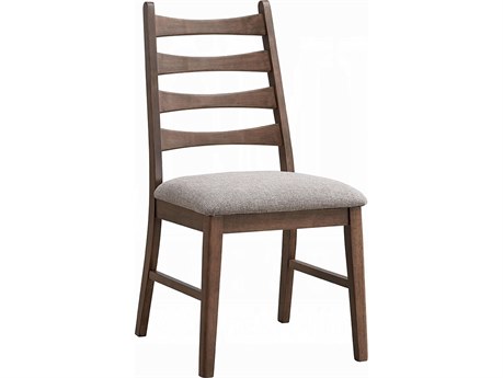 Acme Furniture Mayah Rubberwood Brown Upholstered Armless Dining Chair Set of 2