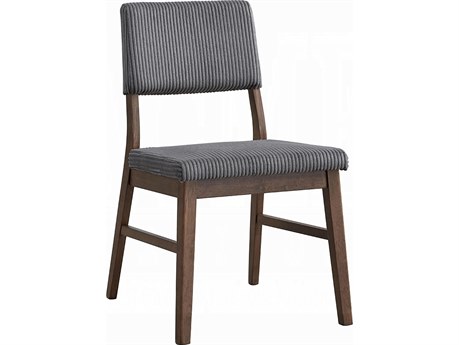Acme Furniture Seda Rubberwood Gray Upholstered Armless Dining Chair Set of 2