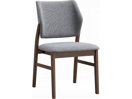 Acme Furniture Sarha Rubberwood Gray Upholstered Armless Dining Chair Set of 2