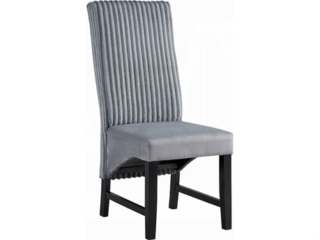 Acme Furniture Kini Rubberwood Black Upholstered Armless Dining Chair Set of 2