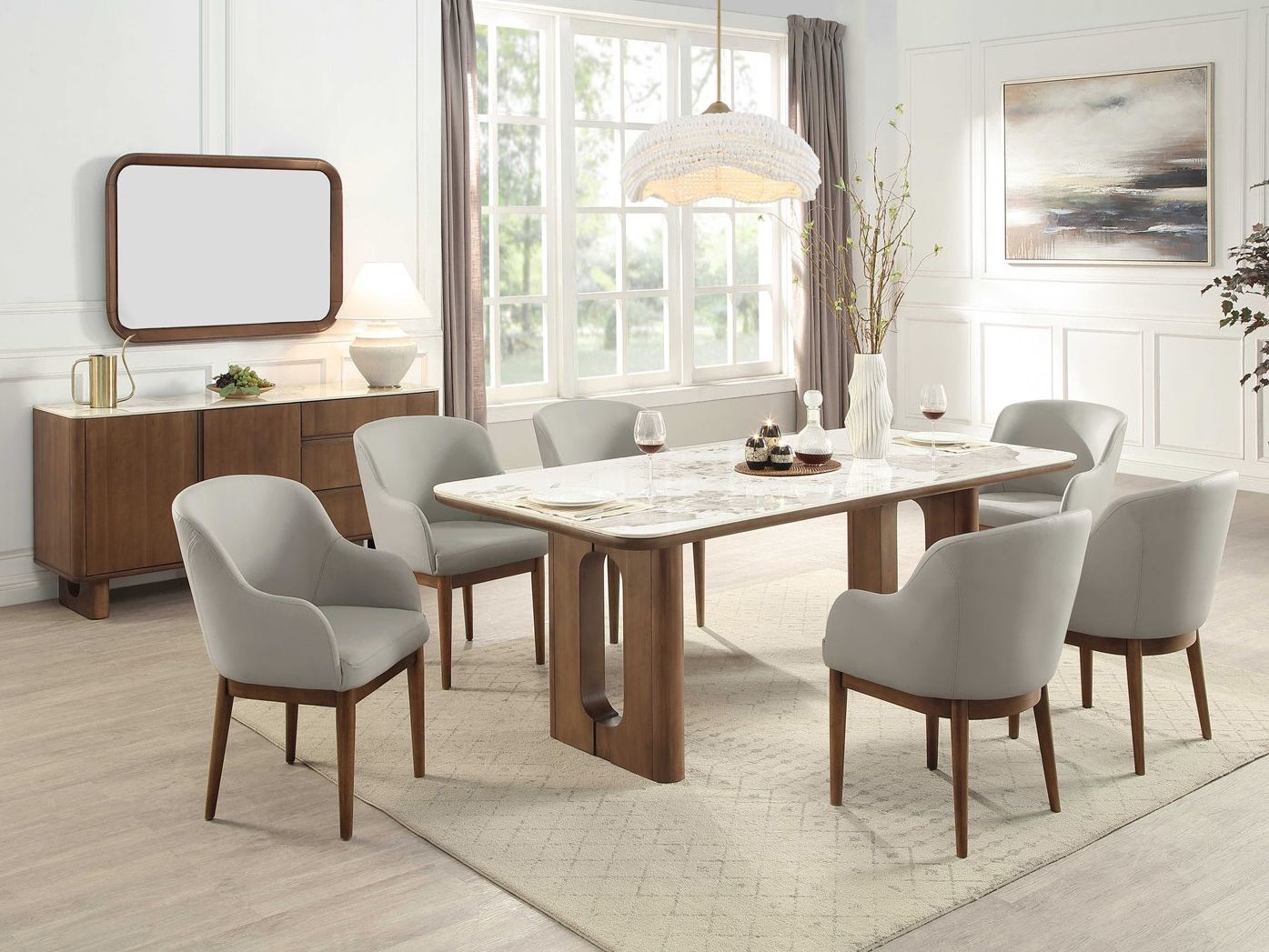 Acme Furniture Harvey Rubberwood Dining Room Set