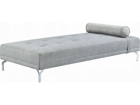 Acme Furniture Gray Melange Velvet Plywood Upholstered Daybed Bed