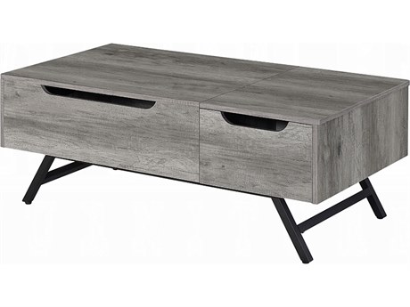 Acme Furniture Rectangular Wood Gray Oak Coffee Table