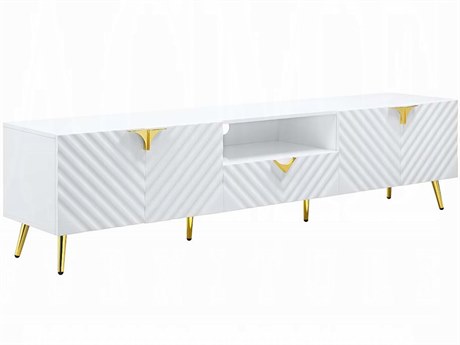 Acme Furniture Gaines 79" White High Gloss Media Console