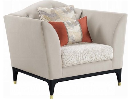 Acme Furniture Beige Velvet Accent Chair