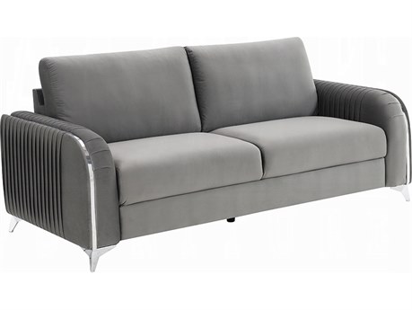 Acme Furniture Wenona Gray Velvet Upholstered Sofa