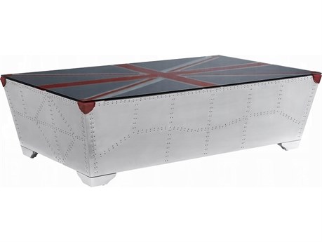 Acme Furniture Brancaster Rectangular Glass Aluminum Coffee Table