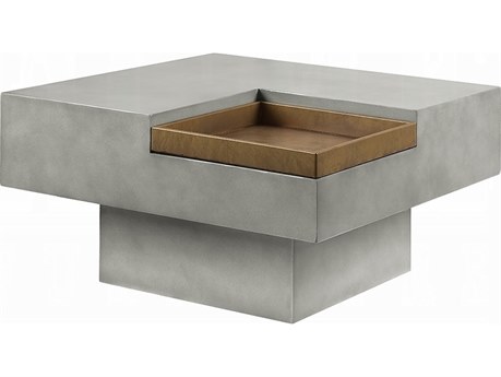 Acme Furniture Square Concrete Weathered Gray Coffee Table