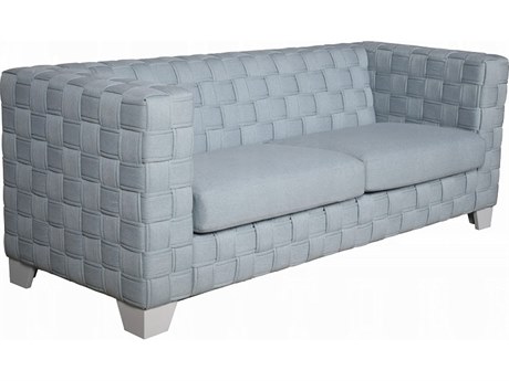 Acme Furniture Saree Light Teal Chenille White Blue Upholstered Sofa