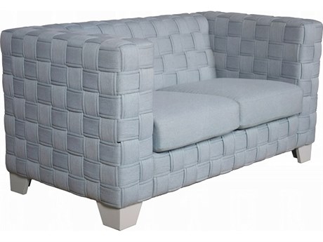 Acme Furniture Saree Light Teal Chenille White Blue Upholstered Loveseat