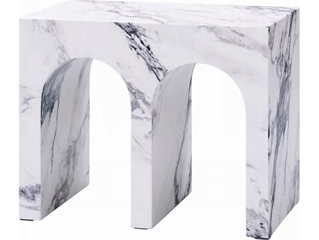 Acme Furniture Fritzy Rectangular Faux Stone Engineered End Table