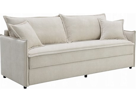 Acme Furniture Elisea Beige Chenille Upholstered Sofa Bed