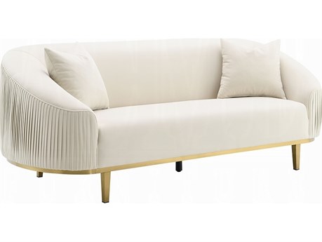 Acme Furniture Martina Ivory Velvet Cream Upholstered Sofa