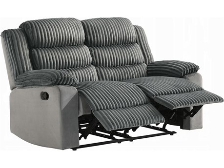 Acme Furniture Lesley Gray Corduroy Velvet Upholstered Loveseat