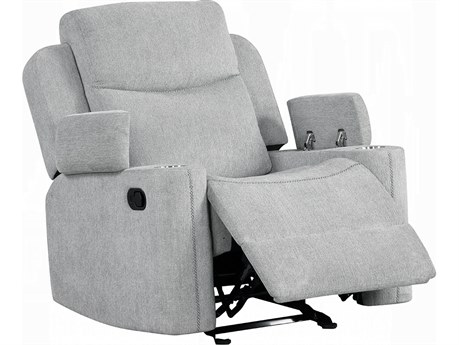 Acme Furniture Galya Light Gray Chenille Upholstered Recliner