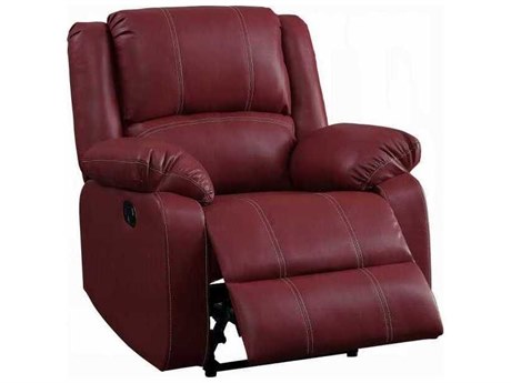Acme Furniture Zuriel Red Synthetic Leather Faux Recliner