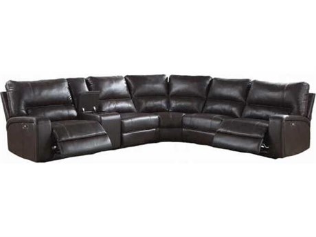 Acme Furniture Saul Brown Faux Leather Sectional Sofa