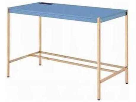 Acme Furniture Midriaks Navy Blue Gold Writing Desk