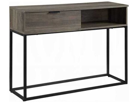 Acme Furniture Rustic Oak Black Writing Desk