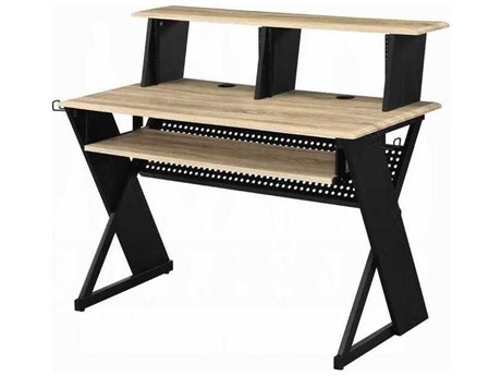 Acme Furniture Humanity Natural Black Computer Desk