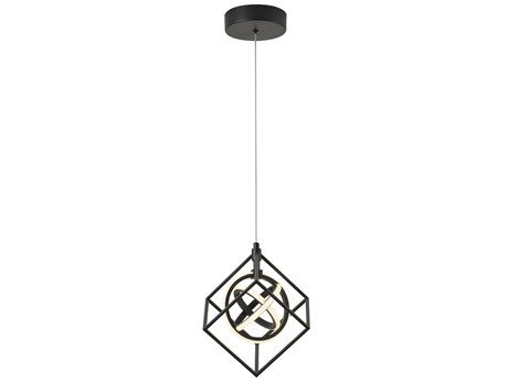 Artcraft Tulip 1-Light Matte Black Geometric Mini Pendant