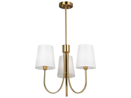 Artcraft Rhythm 3-Light Brushed Gold Empire Chandelier