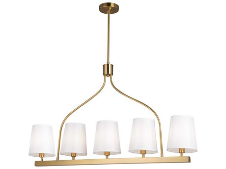 Artcraft Rhythm 5-Light Brushed Gold Empire Linear Island Pendant