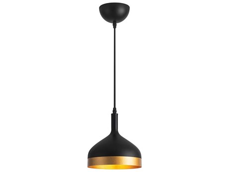 Artcraft Dash 1-Light Black Gold Mini Pendant